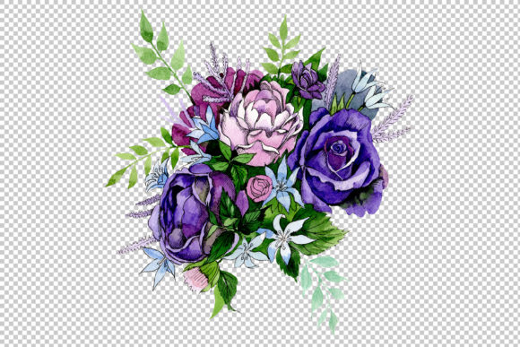 Bouquet of Pink and Purple Roses: Elevating Digital and Print Design