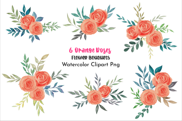 Evaluating Watercolor Orange Roses Flower Bouquets for Creative Projects