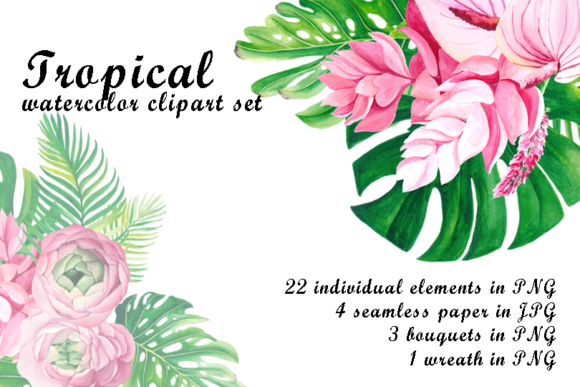 Evaluating Watercolor Tropical Clip Art for Professional and Personal Design Projects