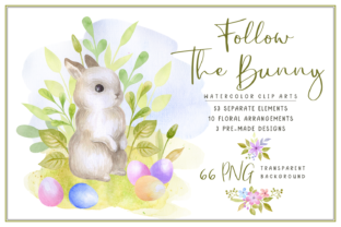 Follow the Bunny Watercolor: A Practical Asset for Spring Design Projects