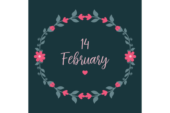 Romantic 14 February Card Design: Integrating Elegant Floral Vector Assets into Creative Workflows