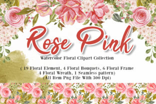 Rose Pink Watercolor Illustration Set for Creative Projects