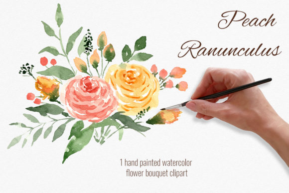 The Timeless Appeal of Peach Ranunculus Bouquets in Digital Watercolor Design