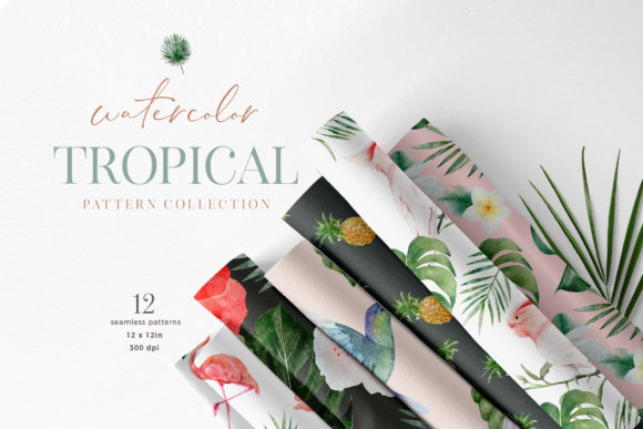 Tropical Watercolor Flower Bird Pattern: Bringing Rainforest Vibrancy to Digital and Print Projects