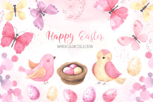 Watercolor Happy Easter Collection for Design