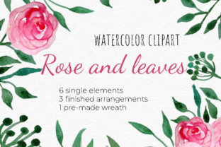 Watercolor Roses and Leaves Clipart Set: Elevating Digital Design with Hand-Painted Authenticity