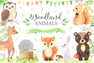 Watercolor Woodland Animals Set for Rustic Design